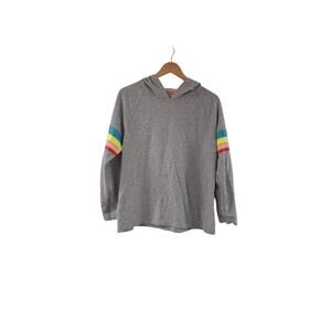 Girls Xcersion Plus Size 3X Rainbow Sleeve Gray Hoodie